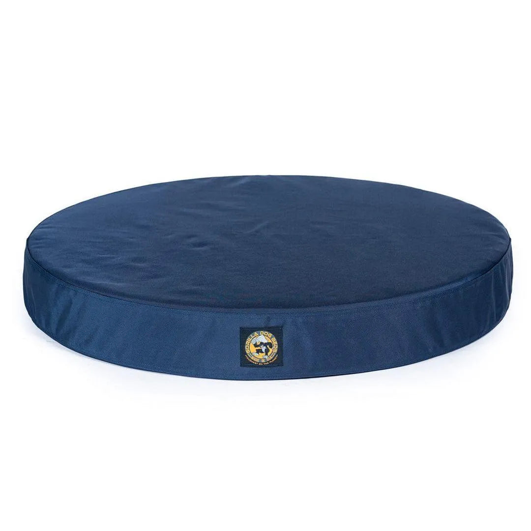 Solid Color Gorilla Ballistic Tough Round Orthopedic Dog Bed™ - Small / Orthopedic / Navy | OmniaPaws