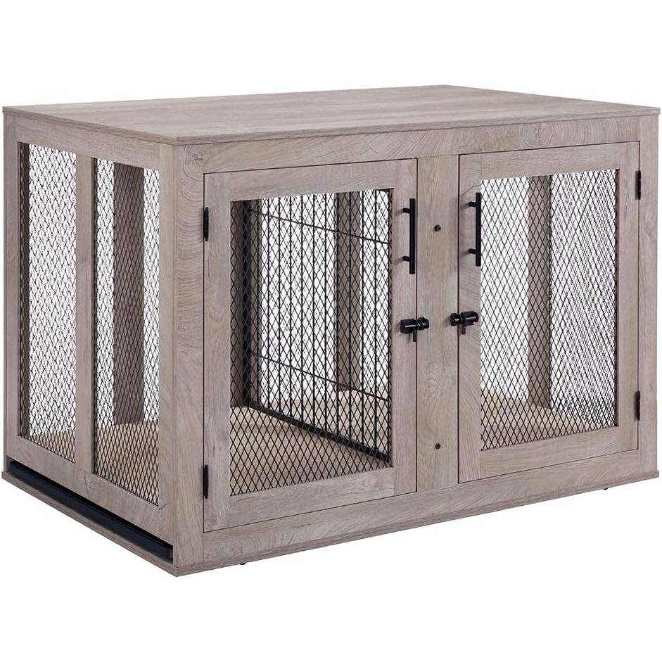 Unipaws Furniture Dog Crate with Cushion and Tray - OmniaPaws