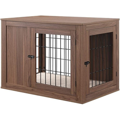 Unipaws Furniture Style Dog Crate End Table with Cushion - OmniaPaws