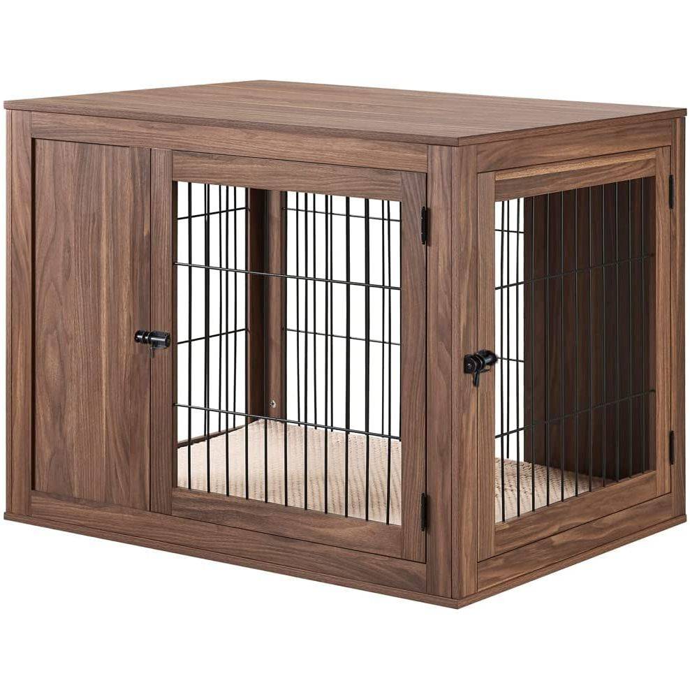 Unipaws Furniture Style Dog Crate End Table with Cushion - OmniaPaws