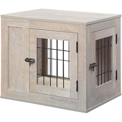 Unipaws Furniture Style Dog Crate End Table with Cushion - OmniaPaws