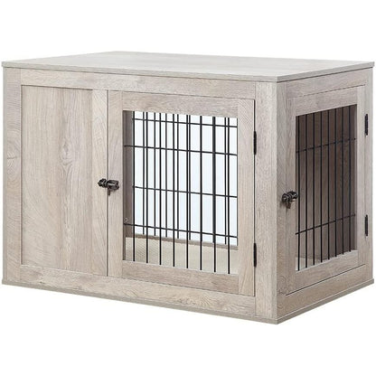 Unipaws Furniture Style Dog Crate End Table with Cushion - OmniaPaws