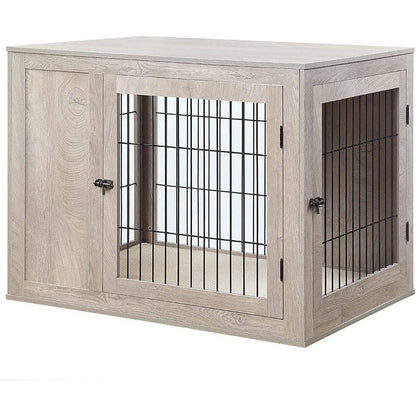 Unipaws Furniture Style Dog Crate End Table with Cushion - OmniaPaws